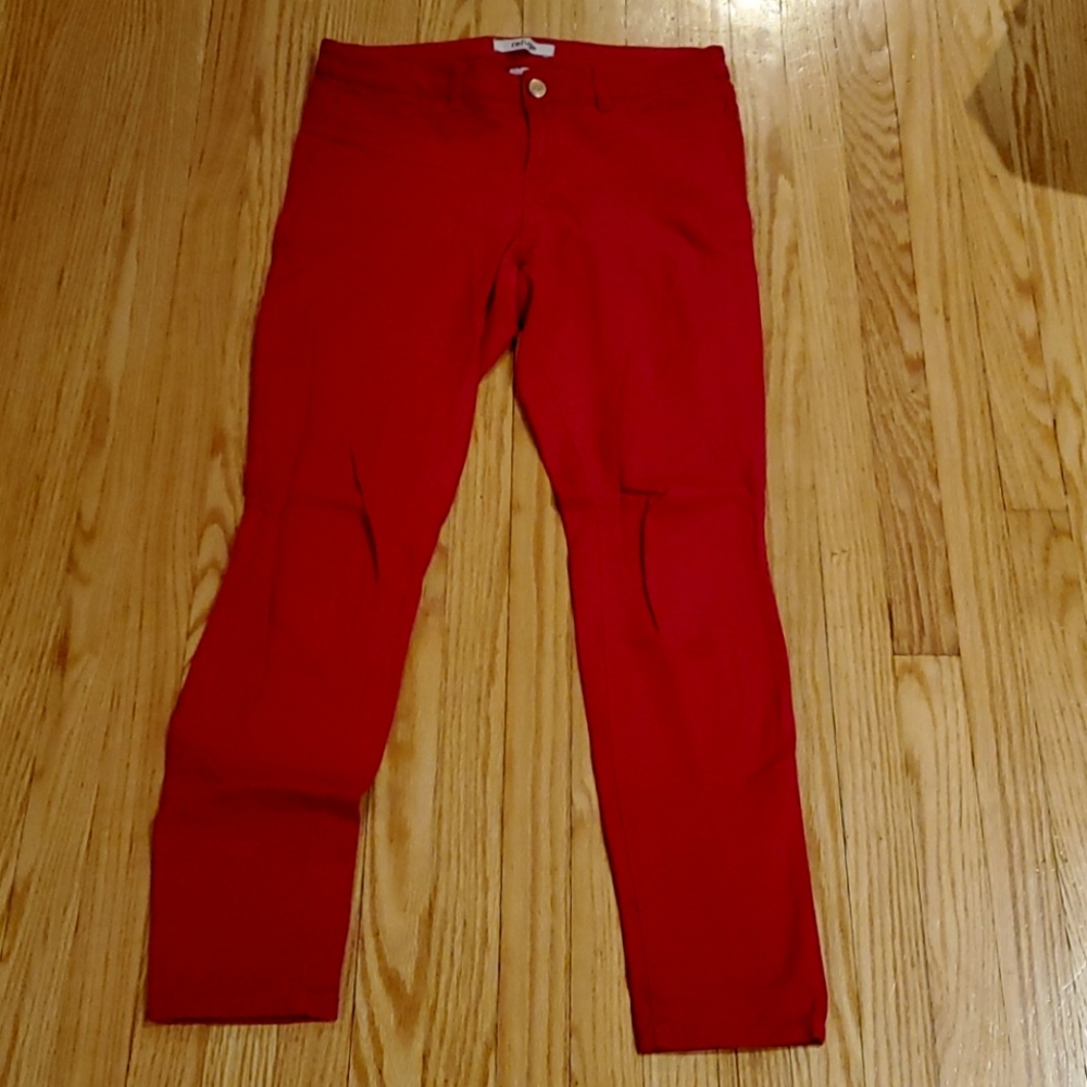 Red straight leg denim jeans - size 6